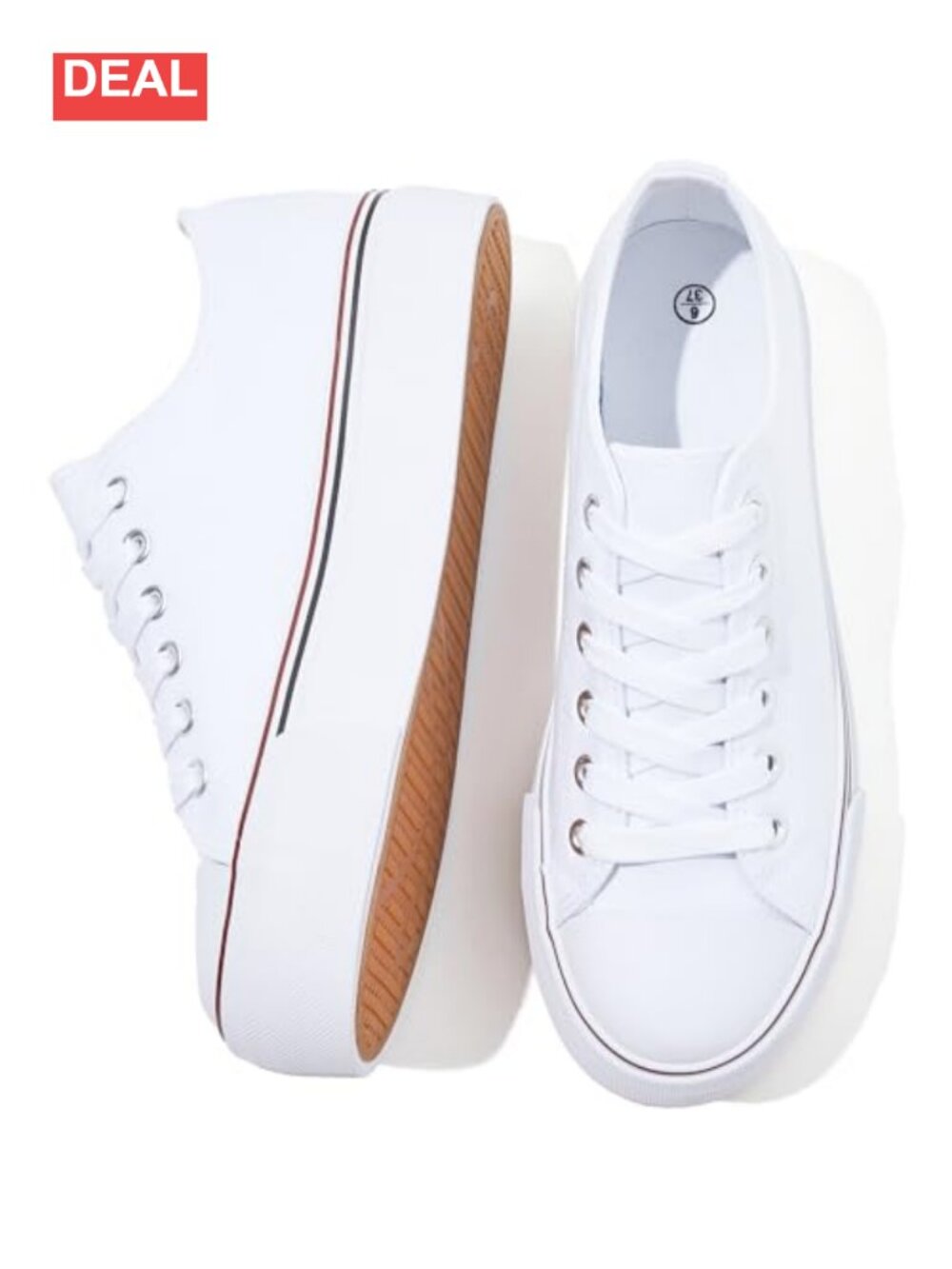 Platform Sneakers Canvas Lace Up Breathable Non Slip Walking Shoes